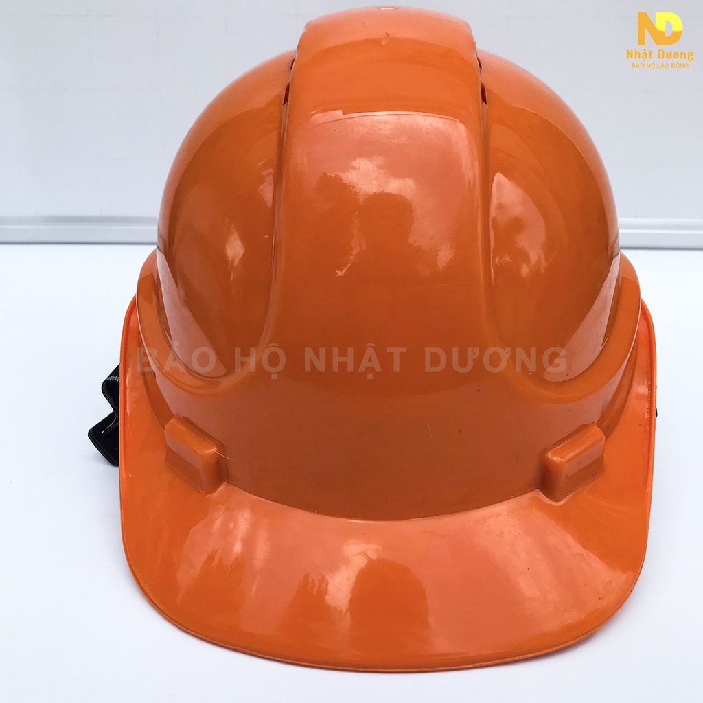Mũ bảo hộ lao động có lỗ thông hơi khóa vặn màu cam 011, Nón bảo hộ lao động bảo vệ đầu công nhân công trình