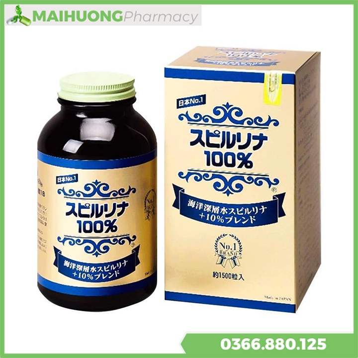 Tảo Viên Spirulina Vùng Biển Nước Sâu hộp 1500 viên , tăng cường sức đề kháng, phòng ngừa xơ vữa động mạch.