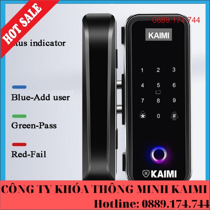 Khóa Cửa Kính  CK105 ☘️☘️ CAO CẤP☘️☘️Khóa Vân Tay Thông Minh Cửa Kính Cường Lực, Mật Mã, Thẻ Từ