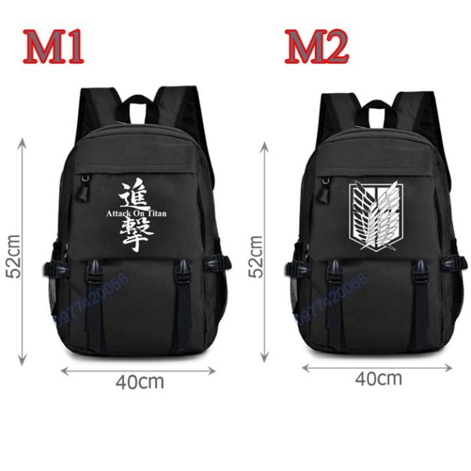 cặp ATTACK ON TITAN, áo balo đội trinh sát trong ATTACK ON TITAN phản quang-may 3 lớp 4 ngăn ( có ngăn đựng laptop)