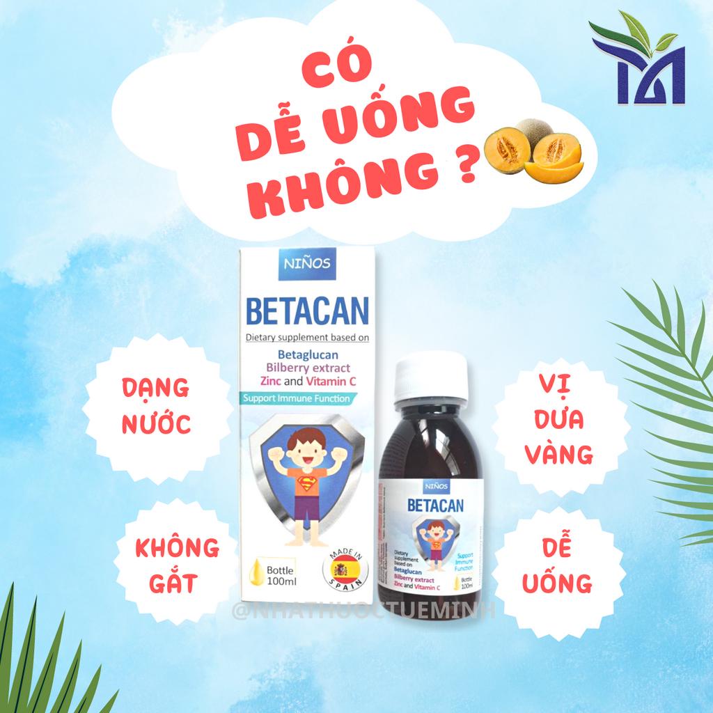 Siro Tăng Đề Kháng Cho Bé Ninos Betacan  Phòng Ngừa Ốm Vặt, Cải Thiện Hệ Miễn Dịch Hô Hấp Cho Trẻ