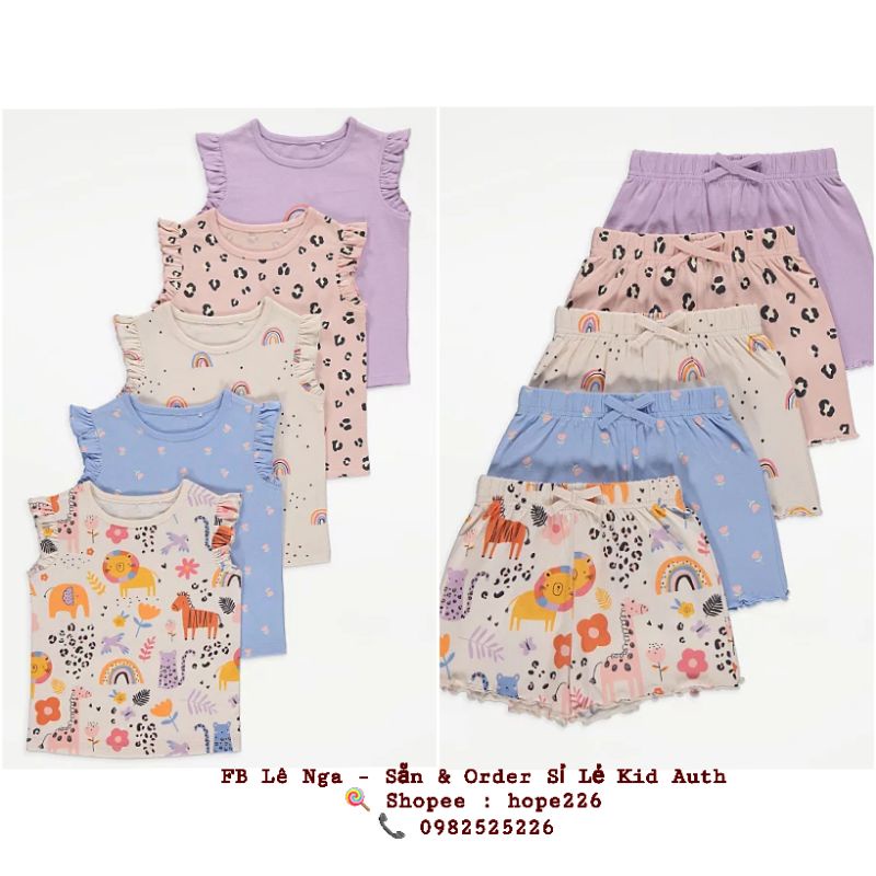 Set cộc 10 món (5 áo + 5 quần) GEOGRE_UK sz từ 12-18m đến 5-6y