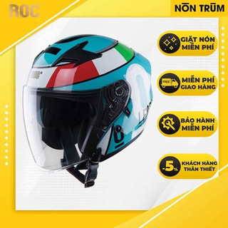 [NONTRUM_VN]Mũ bảo hiểm 3/4 2 kính ROC R02