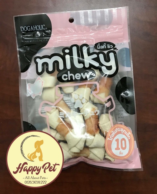 [Mã PET50K giảm Giảm 10% - Tối đa 50K đơn từ 250K] XƯƠNG GẶM SỮA QUẤN THỊT GÀ MỀM DẺO THÁI LAN GÓI 10 XƯƠNG