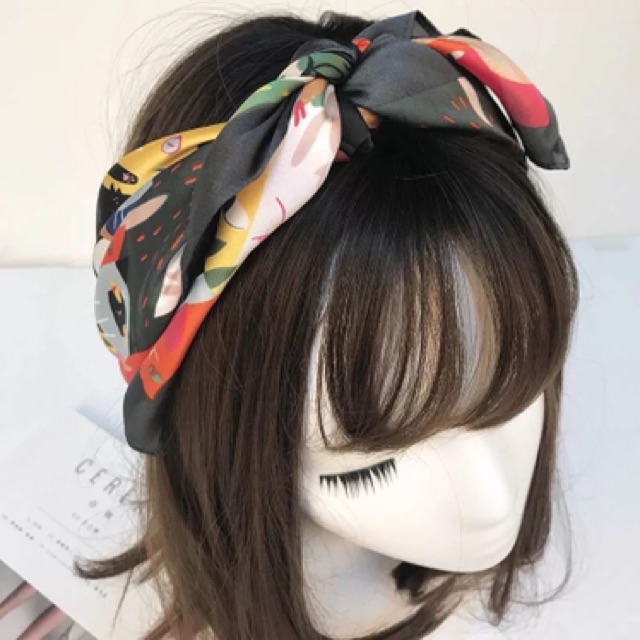 Khăn turban lụa vuông size 70x70cm - Maben