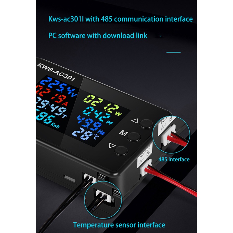 Màn hình kỹ thuật số Vôn kế hiện tại 50-300V AC Wattmeter Máy đo điện đa chức năng Máy dò điện