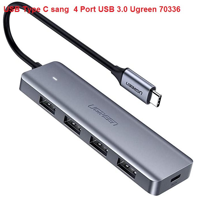 [Mã ELFLASH3 hoàn 10K xu đơn 20K] Bộ chia Hub USB Type C sang 4 Port USB 3.0 Ugreen 70336