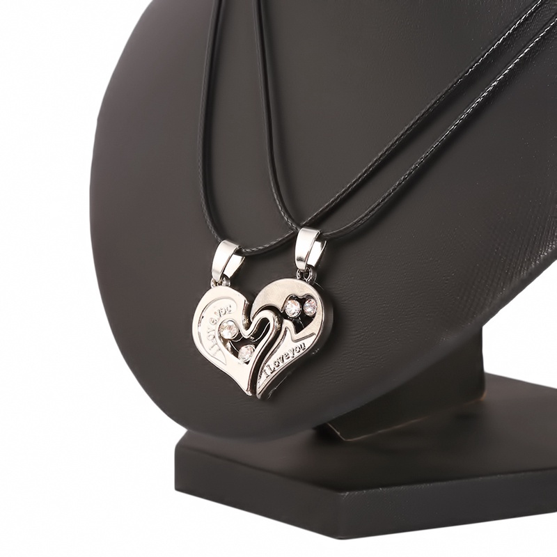 [ql917.vn]Cặp Vòng cổ thép titan mặt hình trái tim cho cặp đôi