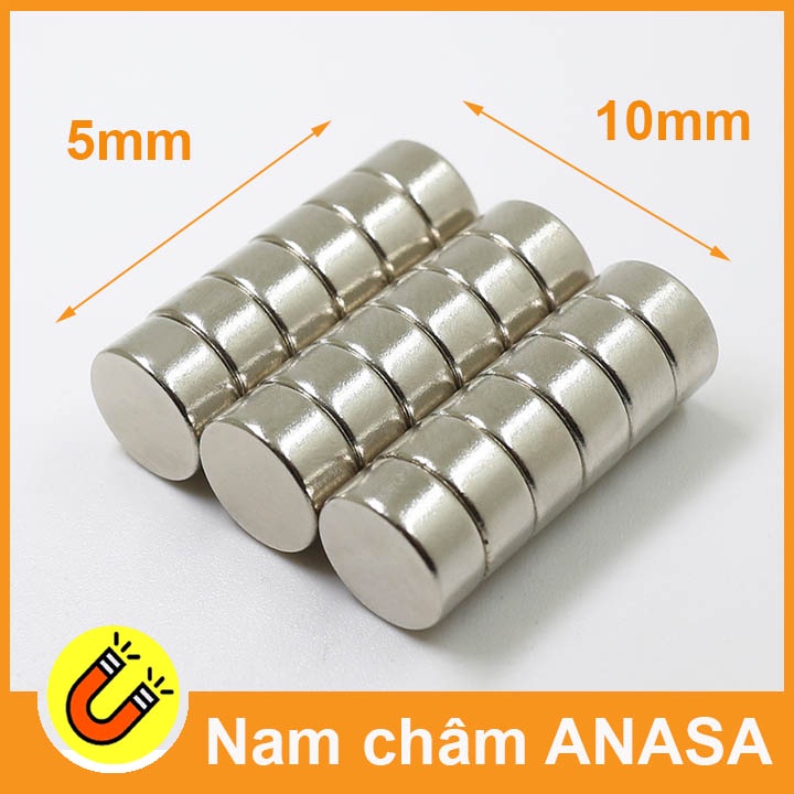Nam châm đất hiếm 10x5mm từ tính mạnh N35
