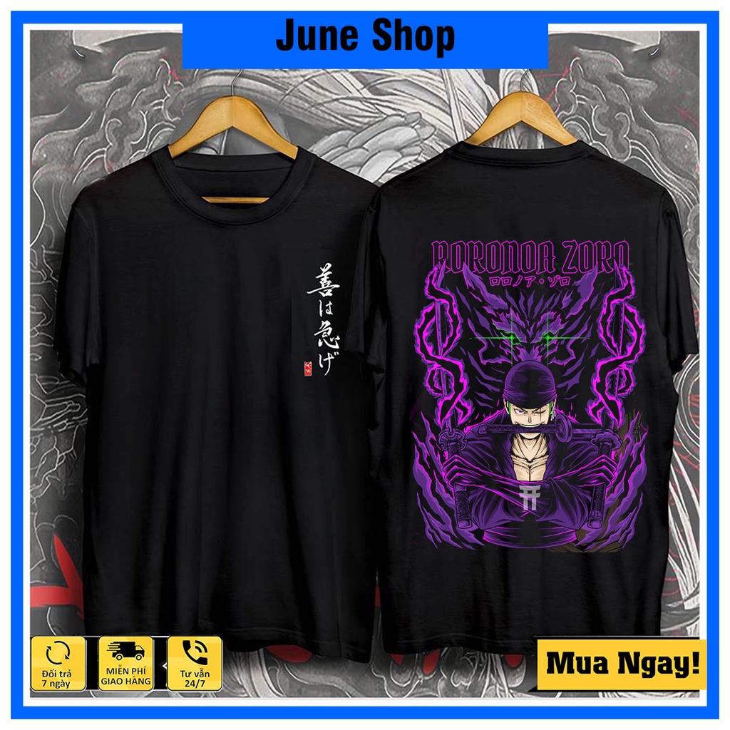 Áo thun One Piece, Áo Anime in hình Roronoa Zoro siêu ngầu, chất cực