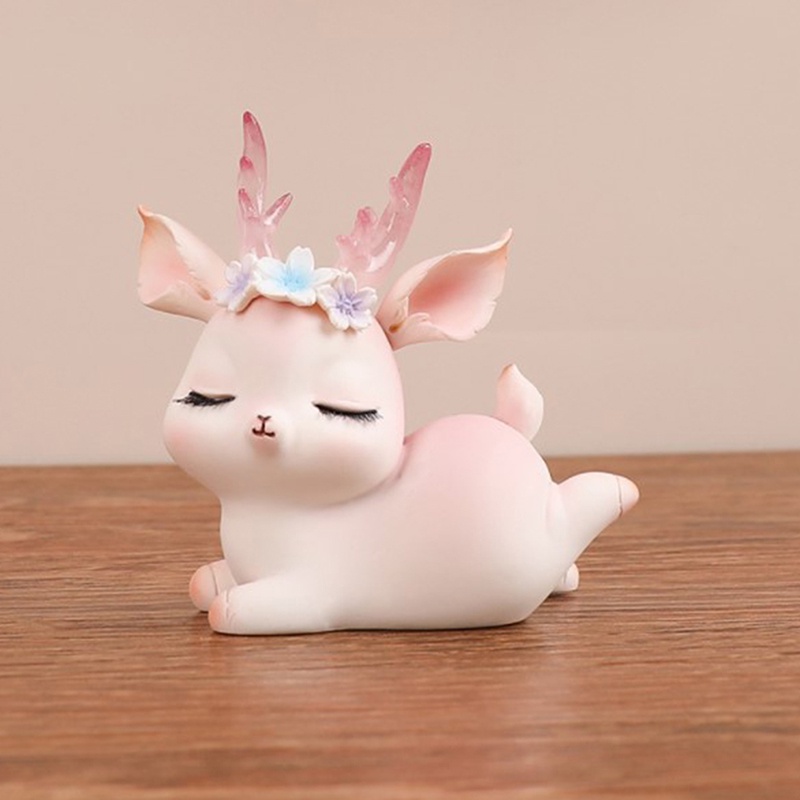 {FCC} Mini Sika Deer Figurines Resin Craft Miniatures Fairy Garden Decor Cake Ornament{yancrane3.vn}