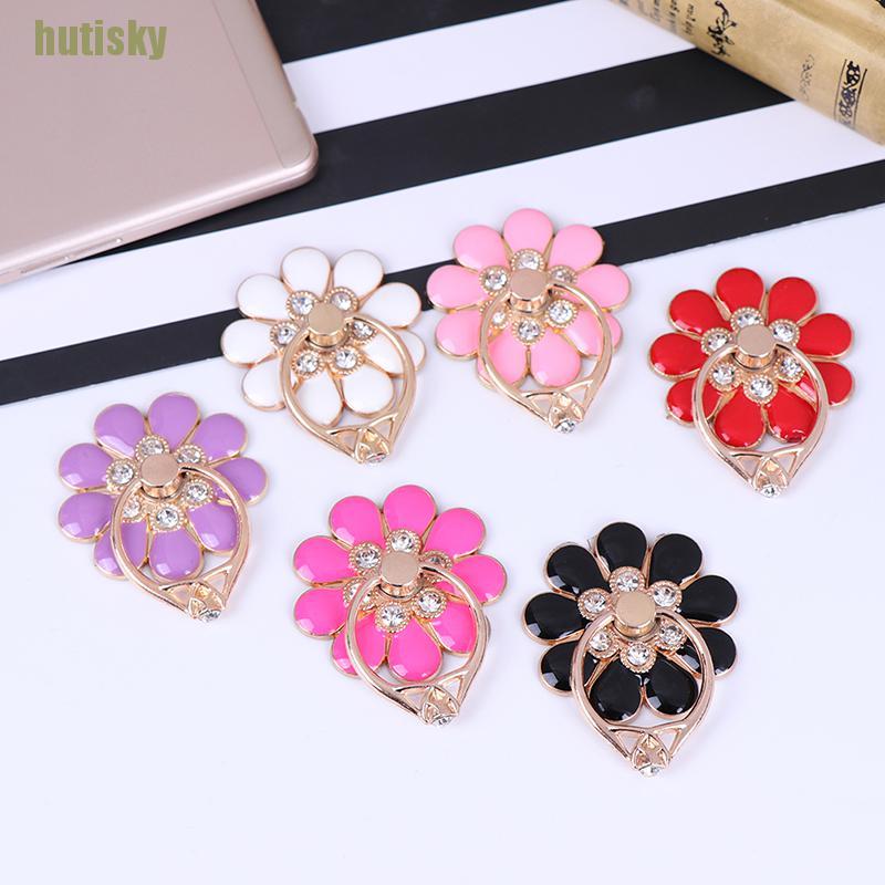 hutisky Flower finger ring smartphone colorful metal stand holder phone holder stand CDH