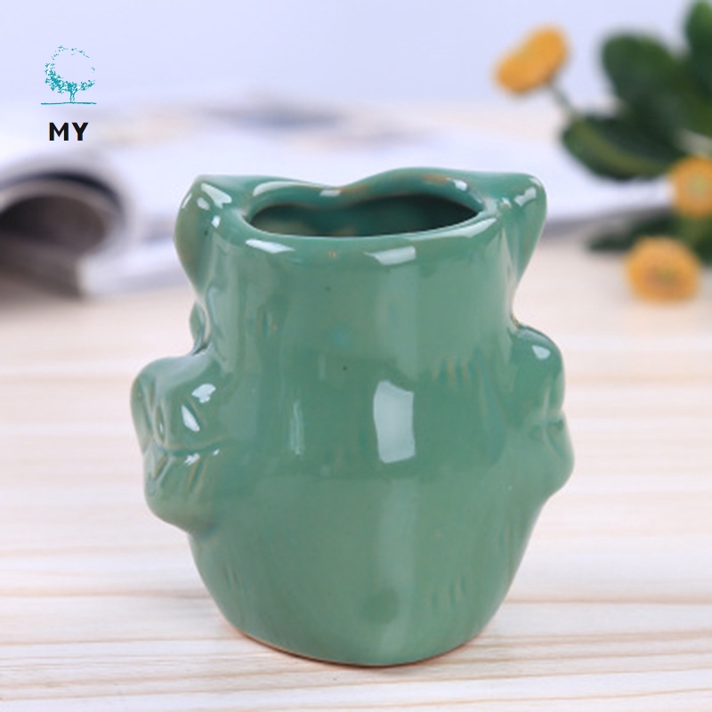 Chậu Cây Mini Hình Cú Mèo Bằng Gốm Dễ Thương