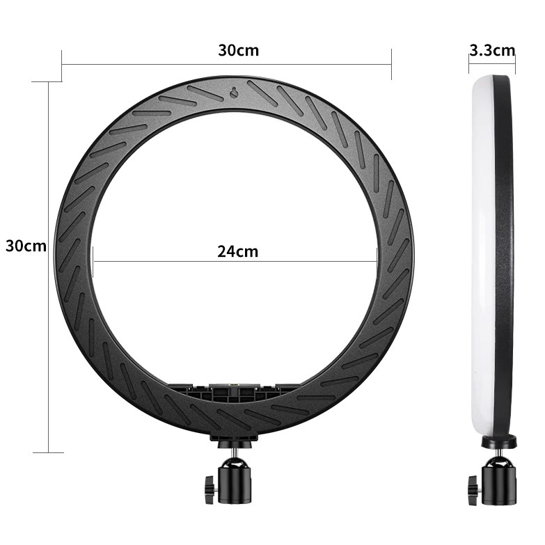 Đèn Livestream 30cm 4in1, Tặng Kẹp Điện Thoại - Chân Rút Cao 190cm - Làm Chân Đỡ Máy Ảnh - Làm Gậy Chụp Ảnh