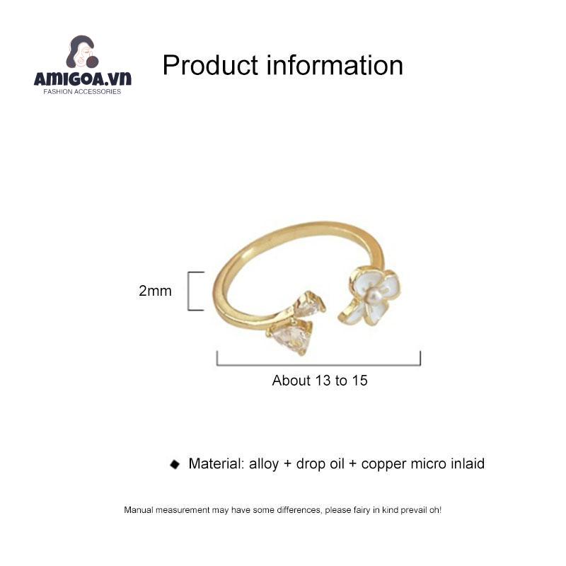 ✨✨Nhẫn thời trang nữ NH06 hình hoa lá đính đá tuyệt đẹp