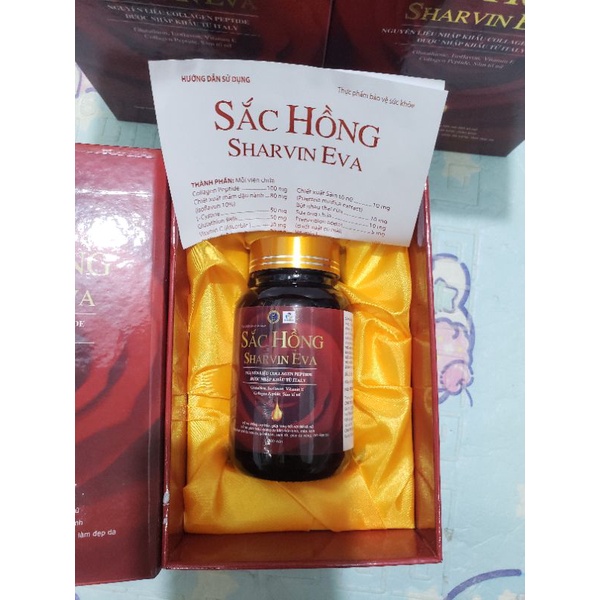 Sắc hồng Sharvin eva, viên uống bổ sung collagen, tăng nội tiết tố nữ, giúp sáng da đẹp da