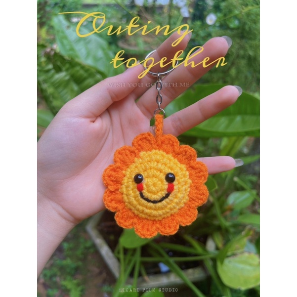 Móc khoá hoa len handmade