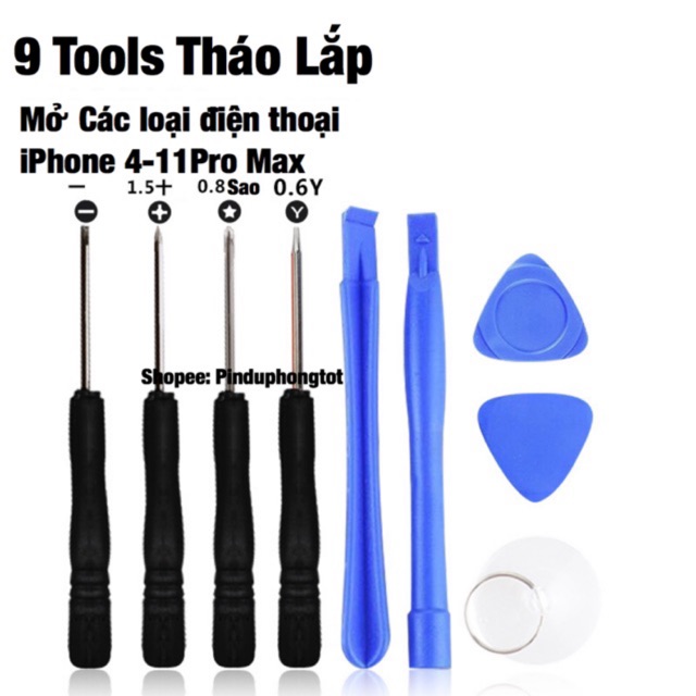 Bộ Tháo Lắp iP Tua Vít Sửa Điện Thoại 9 In 1