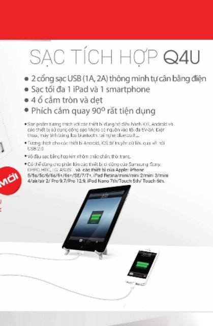 Sạc tích hợp cổng USB