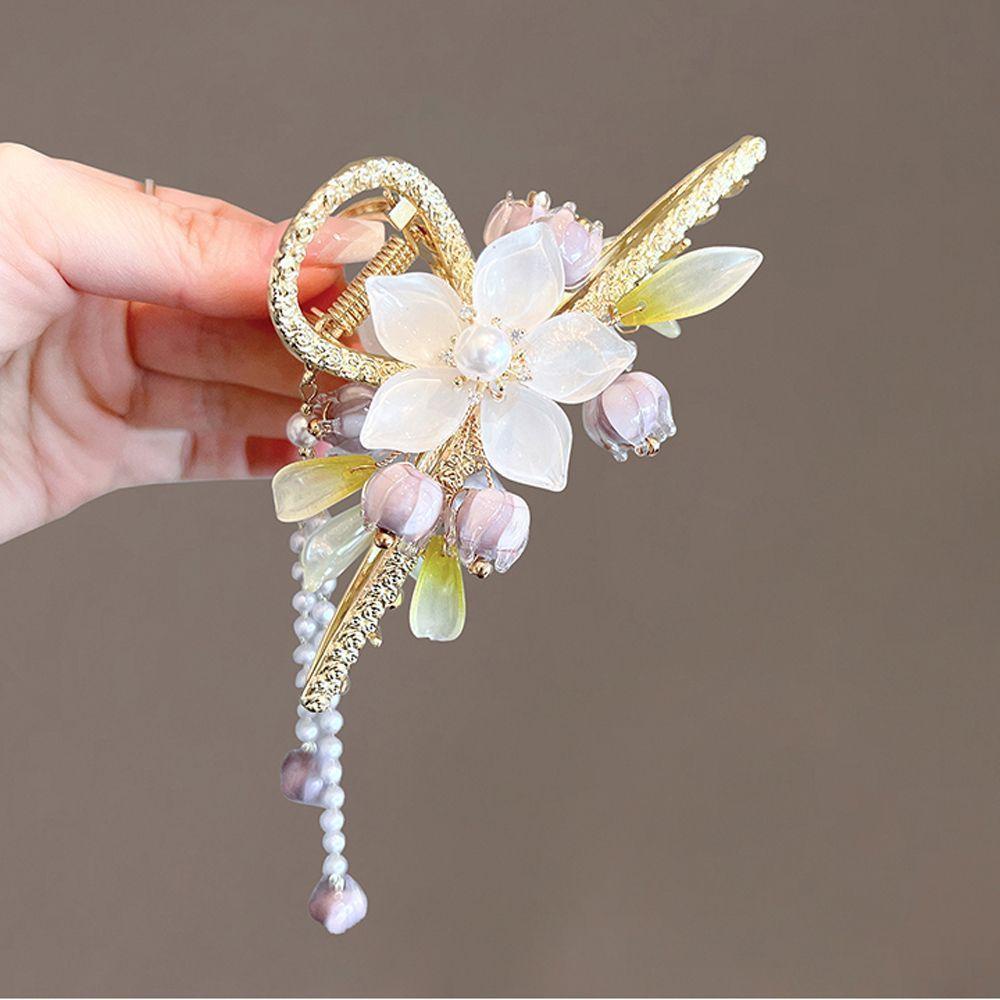 Kẹp Tóc Hình Cá Mập Phối Tua Rua Phong Cách Cổ Điển Sang Trọng WMES15H Dành Cho Bạn Nữ