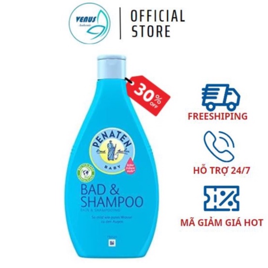 Sữa tắm gội chống cảm cúm cho bé Penaten Bad &amp; Shampoo 400ml - Bill Đức (MẪU MỚI)