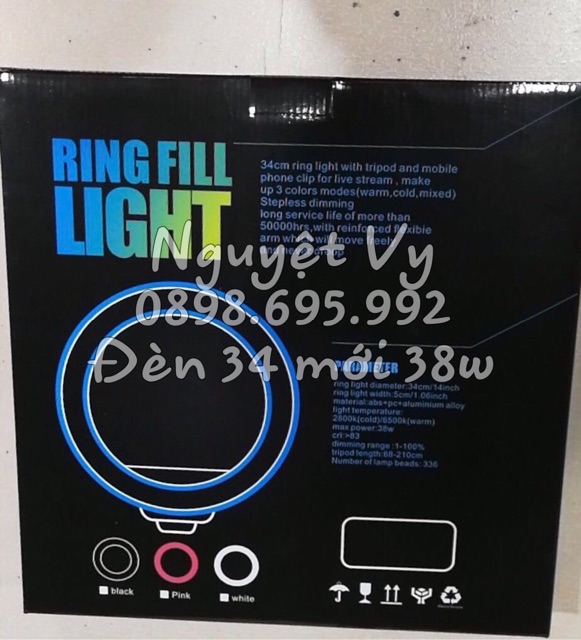 Đèn livestream bán hàng, đèn spa nối mi size đèn 34cm mới nhất