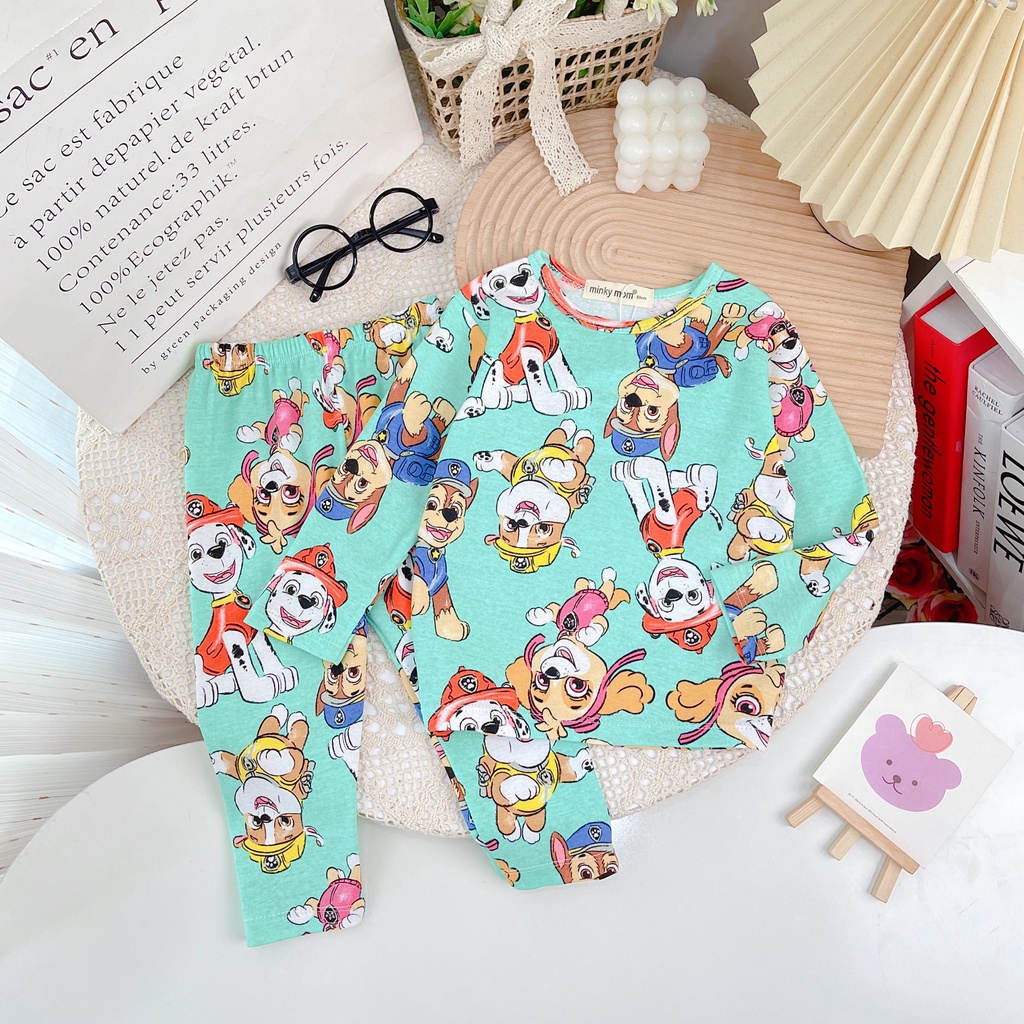 Bộ Dài Tay Cotton Borip Cho Bé Gái KIMCHIBABY Vải Dư Xịn Hoạ Tiết Pony, Bộ Quần Áo Cho Bé Mặc Nhà MKMTD2221