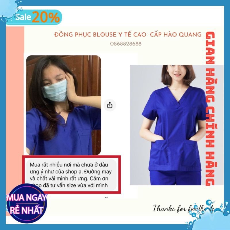 [Mã SKAMFSW175 giảm 10K đơn 50K] Bộ Scrubs Bác Sĩ, quần áo phòng mổ, đồng phục phẫu thuật, đồng phục spa vải cao cấp