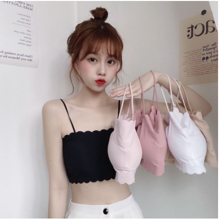 mẫu mới * Bra Su Tăm Viền Sóng 2 Dây Mềm Mát Có Mút Ngực Hot Trend