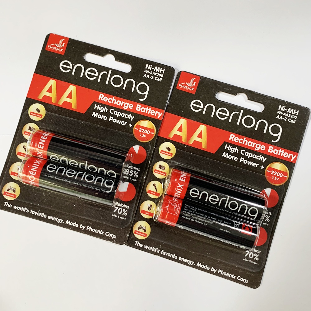 Pin sạc tiểu AA cho micro, máy ảnh Enerlong 2200mAh, Pin sac cho mic không dây cao cấp nhập khẩu chính hãng