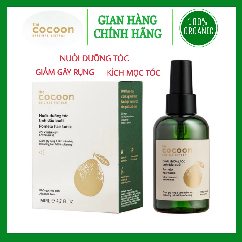 [Chính hãng] Nước dưỡng tóc tinh dầu bưởi Cocoon pomelo hair tonic 140ml