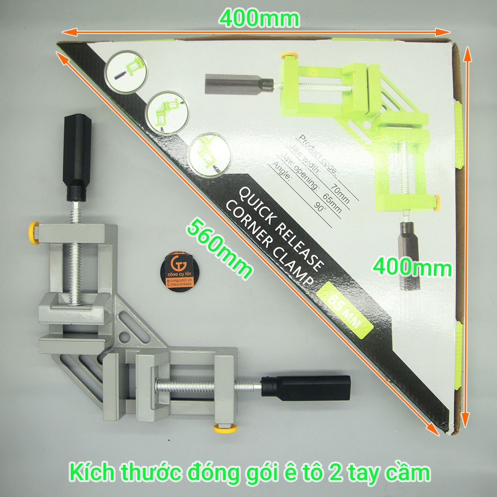 Eto kẹp góc vuông, vam kẹp vuông góc 2 tay cầm Quick Release