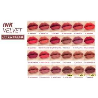 Son Kem Peripera Ink Velvet các màu