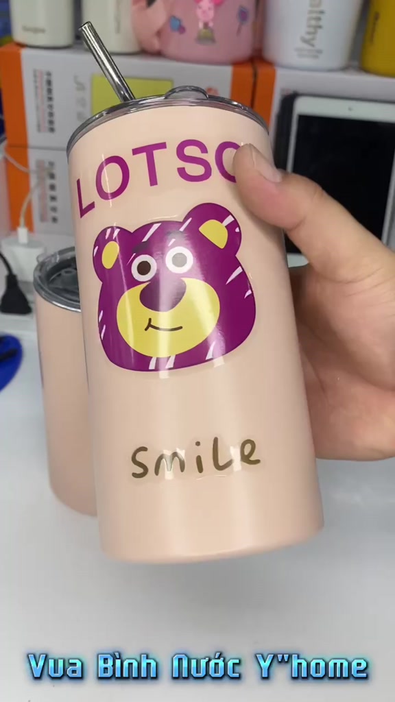 Ly giữ nhiệt hiển thị nhiệt độ, bằng Inox 316, dung tích 600ml, Ly nước in hình xinh xắn có quay xách, Giữ nhiệt 8 -12h | BigBuy360 - bigbuy360.vn