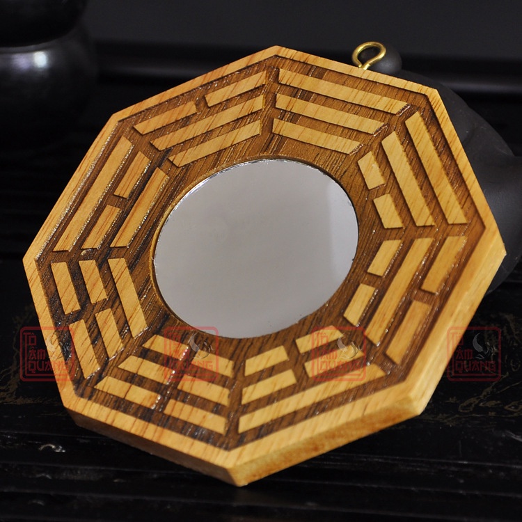 Gương bát quái cầu lồi / lõm phong thủy bằng gỗ đào xua đuổi tà ma -  Trấn trạch mang lại bình an - TÔ TÂM QUANG