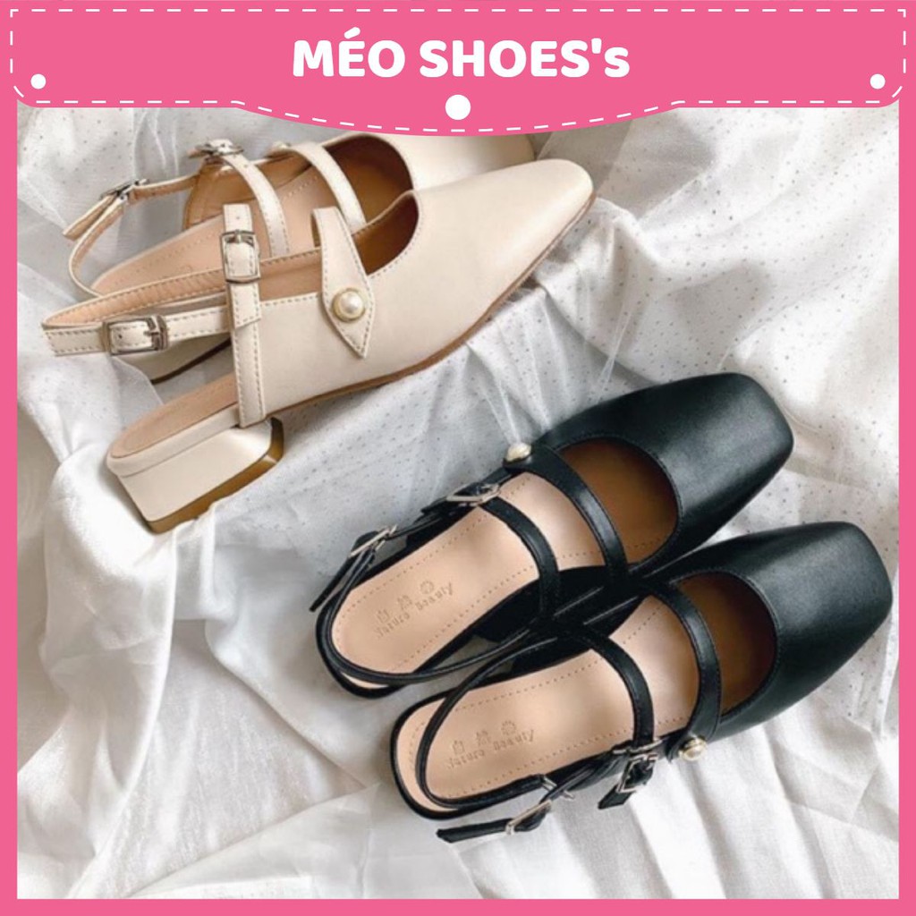 Giày đính ngọc 2 quai sang chảnh ( gót 3p) | BigBuy360 - bigbuy360.vn