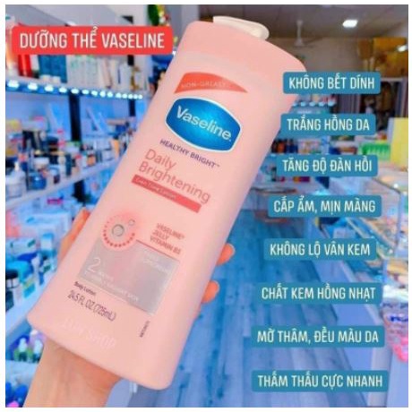 Sữa dưỡng thể Vaseline Healthy White Uv Lightening Body Lotion 725ml USA