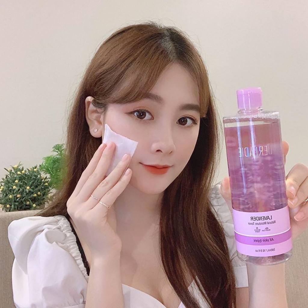 Combo Nước tẩy trang Derladie Cleansing Water Witch Hazel, Nước hoa hồng Derladie Lavender Natural Moisture Toner 500ml