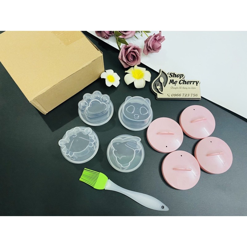 Khuôn nhựa chịu nhiệt hấp trứng, bánh plan cho bé