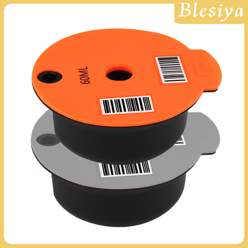 [BLESIYA]Coffee Capsule Cup for Bosch Tassimo, Reusable PP Plastic Coffee Filter Capsules with Stainless Steel Mesh, Pack of 2