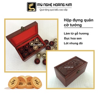 Hộp đựng quân cờ tướng gỗ Hương