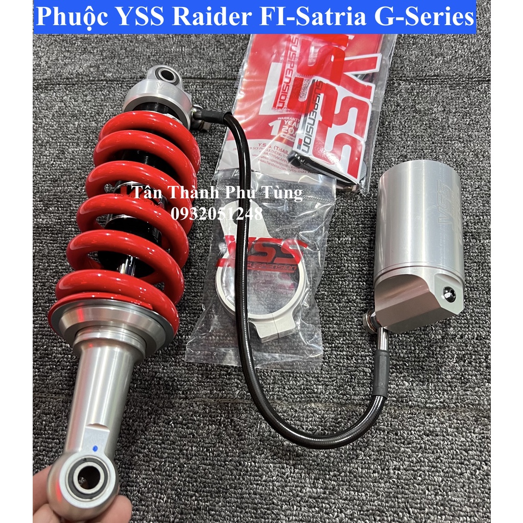 Phuộc YSS Raider Fi, Satria G Series Chính hãng- Đỏ bình bạc