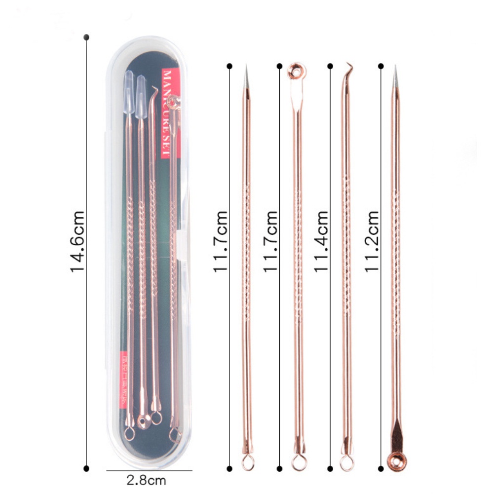 Bộ 4 dụng cụ nặn mụn đầu đen bằng thép không gỉ