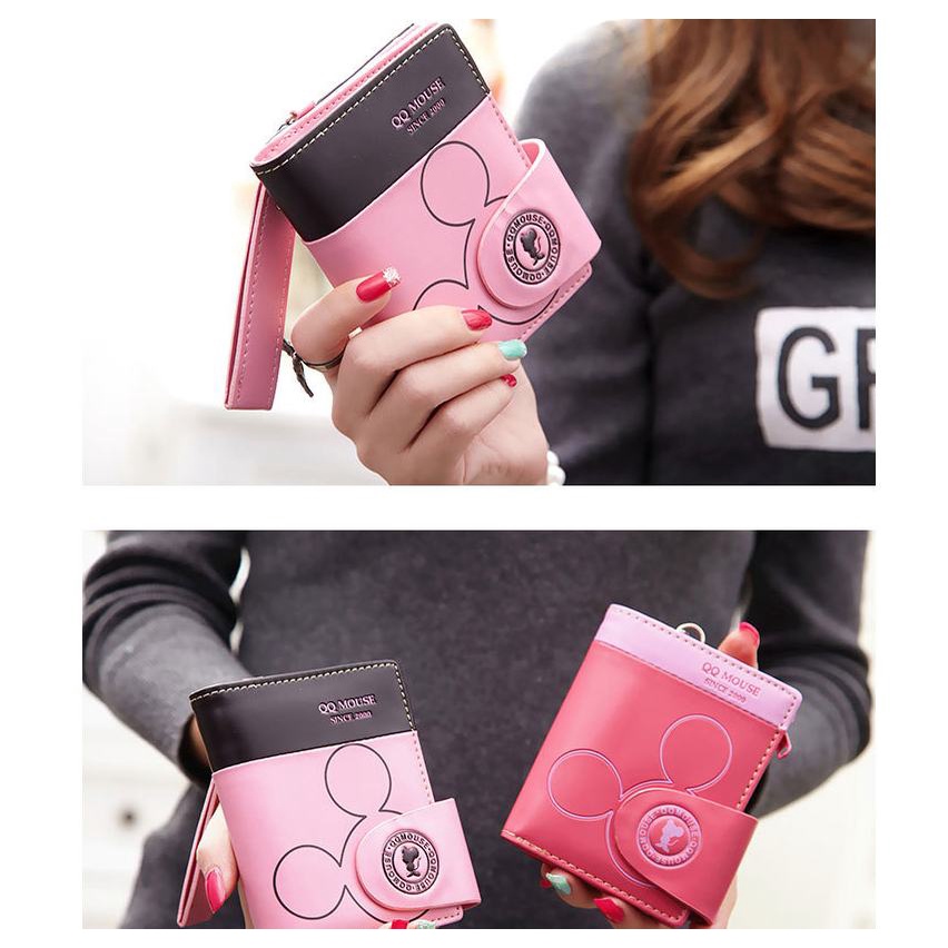Ví Da Pu Hình Chuột Mickey Đơn Giản Thời Trang Nữ