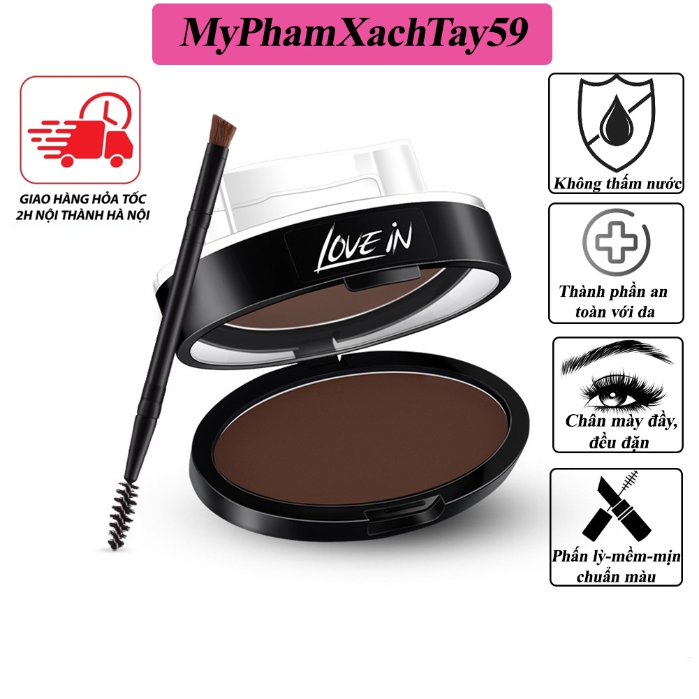 Bột Vẽ Tán Bột Lông Mày LOVE IN Không Thấm Nước Màu Sắc Đa Dạng Phù Hợp Với Mọi Loại Màu Tóc, Màu Da