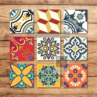 Decal Gạch Bông, decal dán bếp, dán tường ô lẻ kt ô 15cm hoặc 20cm