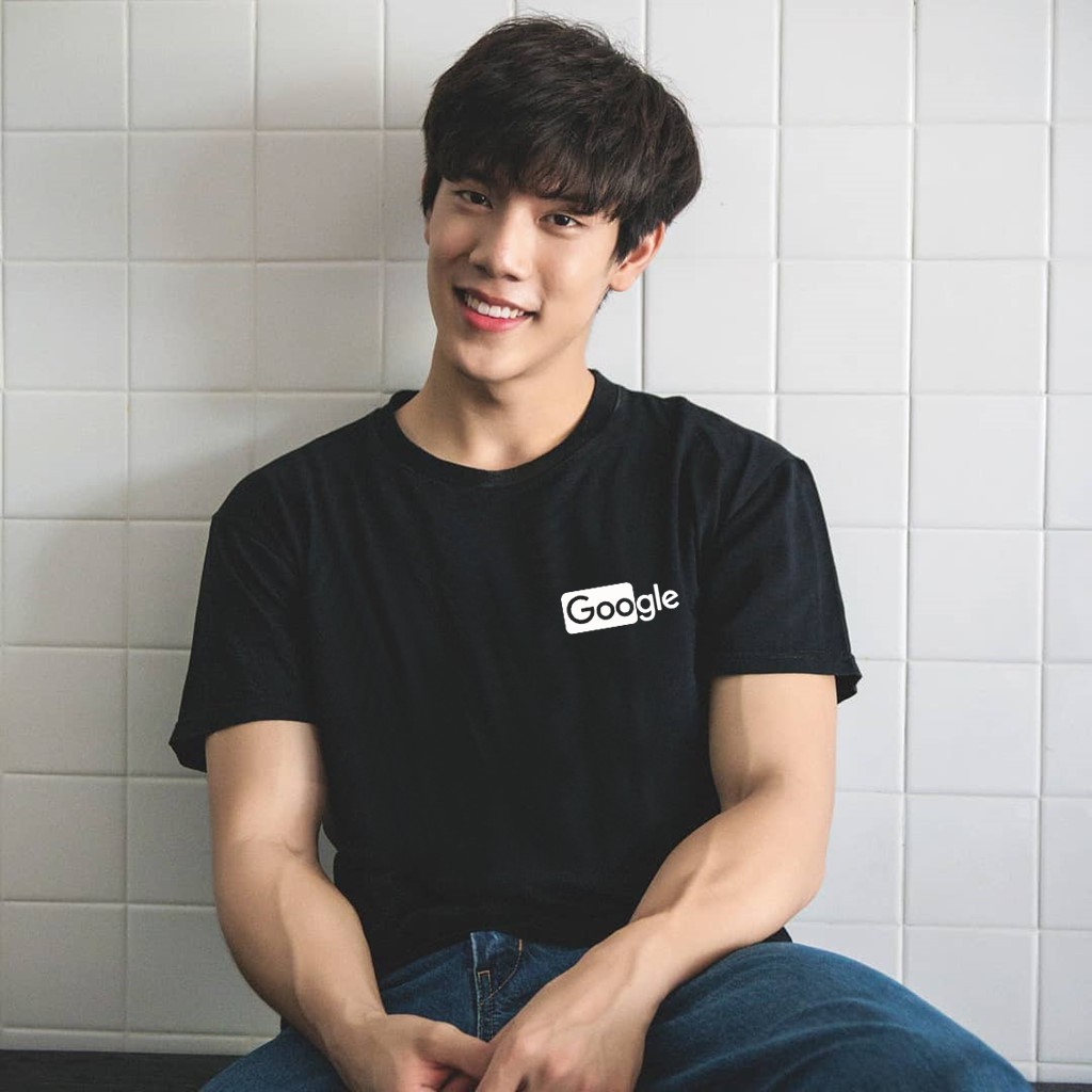 Áo thun cổ tròn đen Google áo phông dáng xuông rộng có size basic unisex mùa hè siêu đẹp
