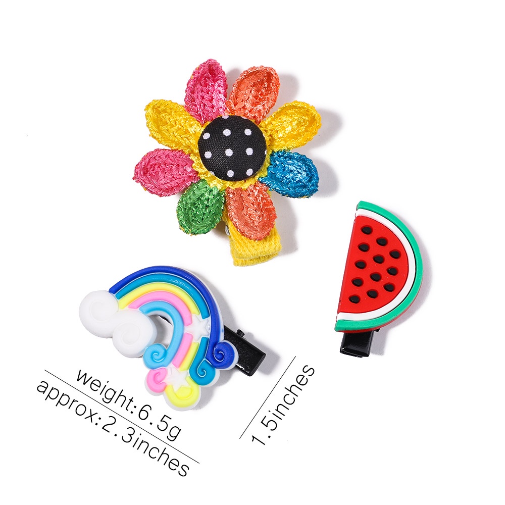 Set 10 Kẹp tóc KIDSBOWS hình hoa / trái cây hoạt hình dễ thương cho bé gái