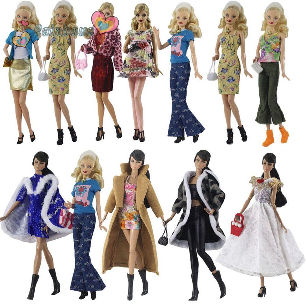 Set trang phục thời trang màu cầu vồng cho búp bê barbie 11.5" 1/6 bjd