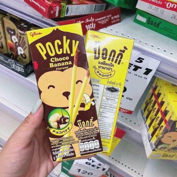 Bánh Pocky chocolate chuối – choco banana hàng chuẩn Thái Lan